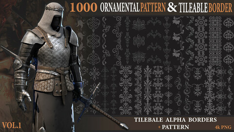 1000 Ornamental Alpha Patterns And  Tileble Borders