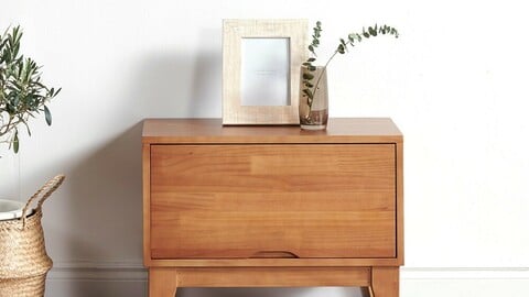 Baltic solid wood 1 tier bedside table