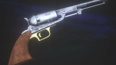 Colt revolver highpoly assets