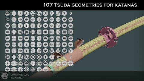 107 Tsuba geometry for Katana