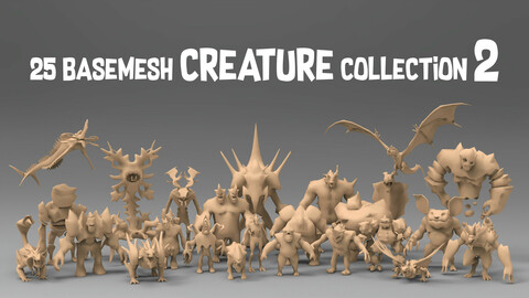 25 Basemesh creature collection 2