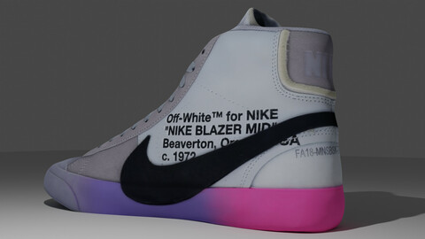 Nike Blazer Mid Off-White Wolf Grey Serena Queen