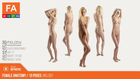 Female Anatomy | Melody 10  Various Poses | 80 Photos