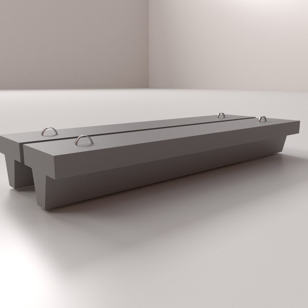 Concrete model. Beam element. Beam Concreate 3d PNG.