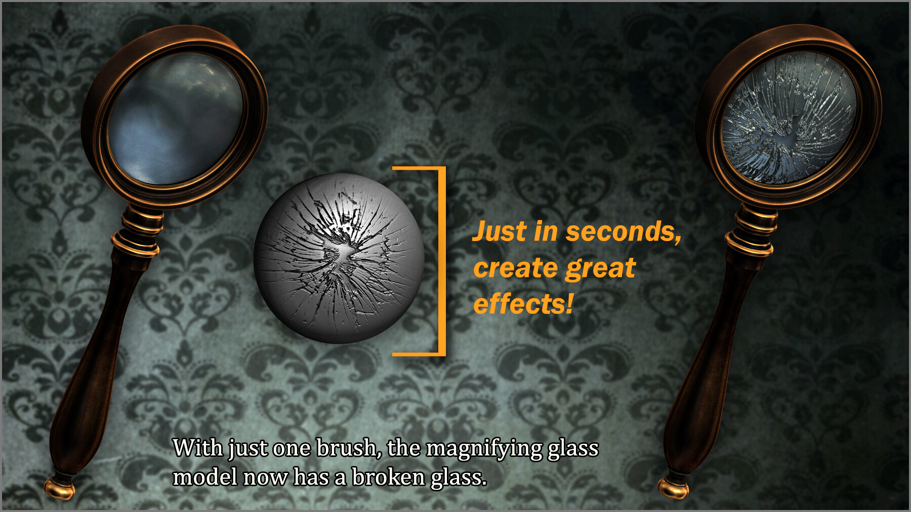 ArtStation Glass Maker 300 ZBrush brushes, 75 Alphas and 80 Patterns