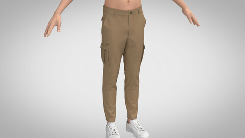 Cargo Trousers Tapered Fit, Marvelous Designer, Clo3D +fbx ,obj