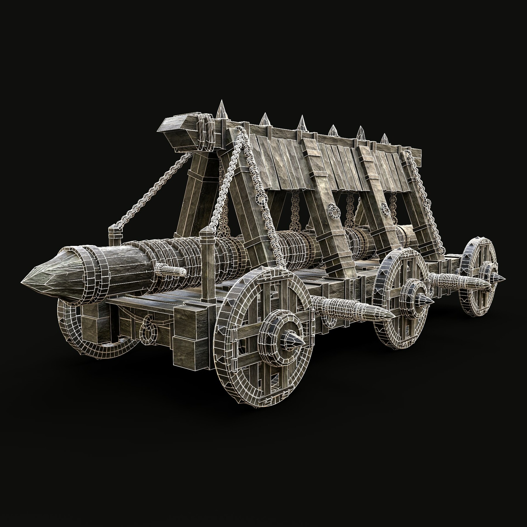 I added hydraulics to a medieval battering ram. (Game is Besieged