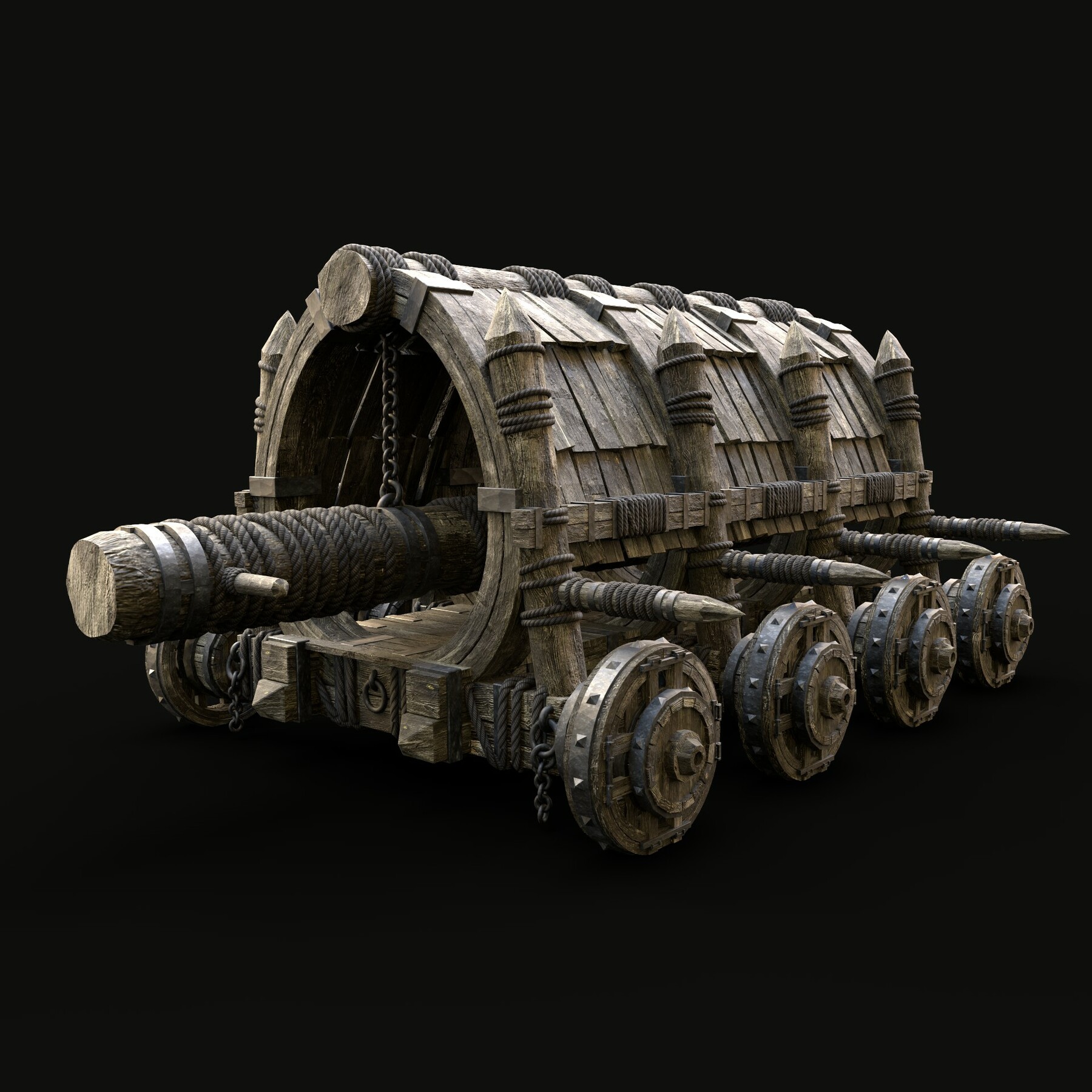 I added hydraulics to a medieval battering ram. (Game is Besieged