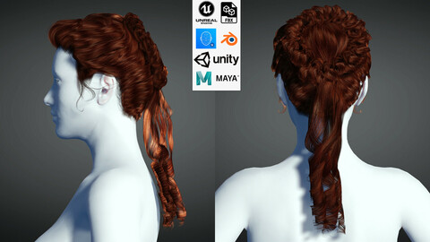 Realistic Female hair colorable