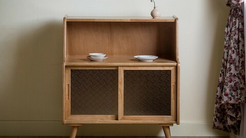 Rib solid wood cabinet