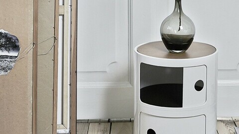 Albi 2-tier round storage cabinet