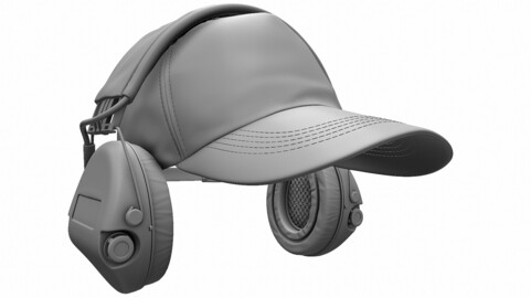 Baseball Cap and Active Headphone High Poly 3d model (OBJ/ZTL)