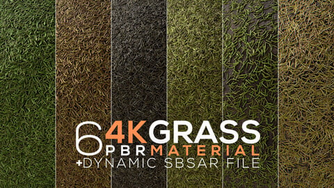 6 Grass Material (4K Texture map + SBSAR)