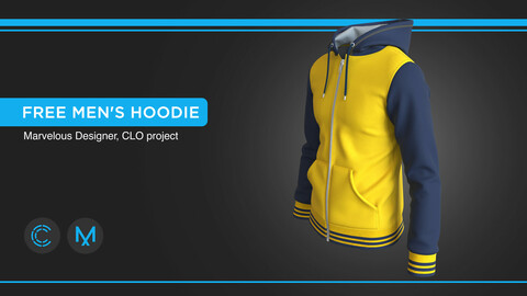 FREE Men's Hoodie | Clo3d | Marvelous designer