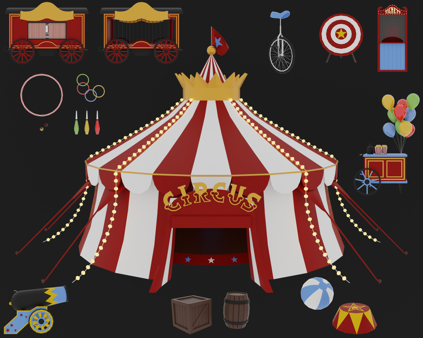 Digital circus 3d models