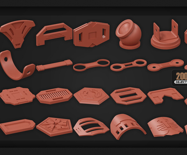 ArtStation - 200 Objects - MECH PARTS - KITBASH - VOL 01 | Resources