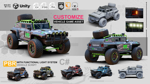 Offroad vehicle - 3D customizable   game asset