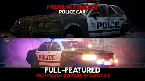 Police Car - Premium - Drivable and Interactable [UE4] [UE5]