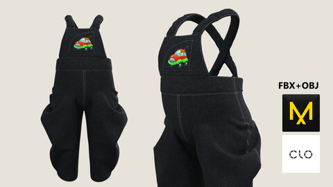 Rompers Marvelous Designer/Clo3d project + OBJ + FBX