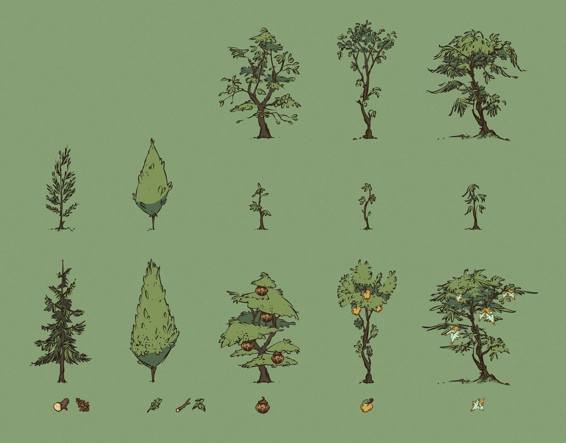 ArtStation - 2D Asset Pack – Nature 01 | Game Assets