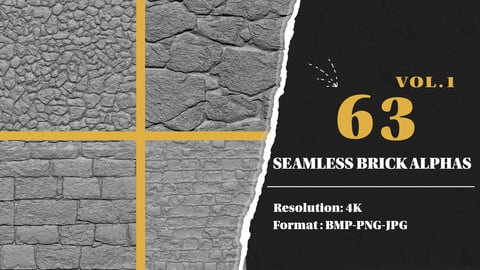 63 Brick Alphas (Seamless) vol.1