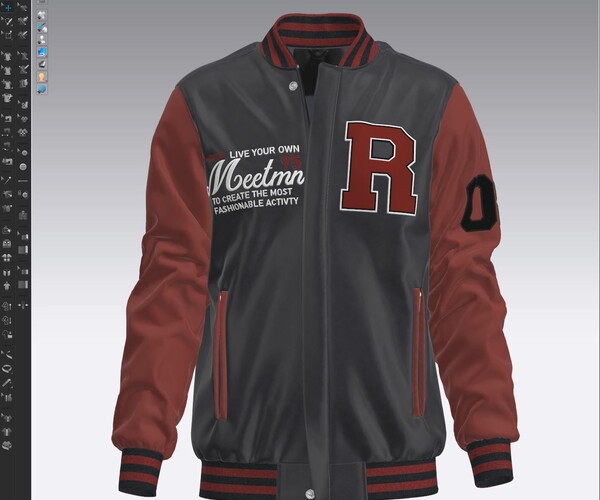 ArtStation Jacket Men Embroidery Baseball Jackets Pu Leather