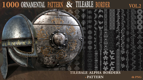 1000 Ornamental Alpha Patterns And Tileble Borders vol.2