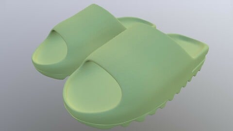 ADIDAS YEEZY SLIDE SHOES low-poly PBR