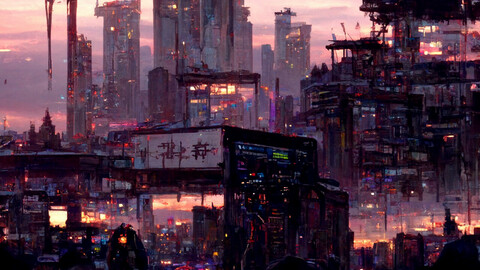 Cyberpunk Style Cityscape (free)