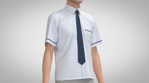 School Uniform Shirt Male, Marvelous Designer, Clo3D
