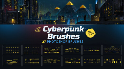 Dynamic Cyberpunk Photoshop Brushes | MS Brushes