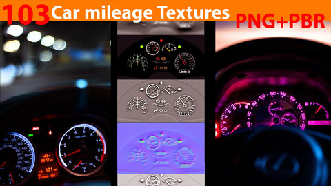 103 Car mileage Textures(PNG+PBR)