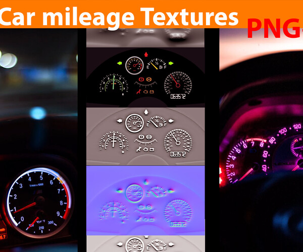 ArtStation - 103 Car mileage Textures(PNG+PBR) | Game Assets