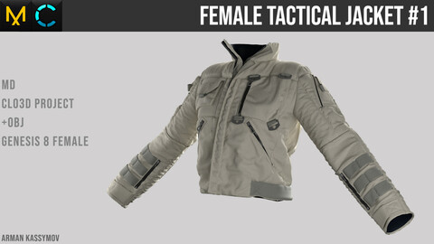 Female Tactical Jacket #1 | Marvelous designer project | +.obj