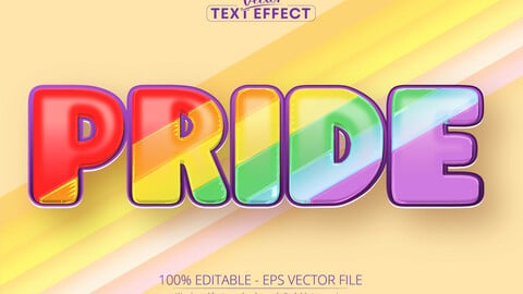 Pride text effect, editable lgbti pride text and comic text style