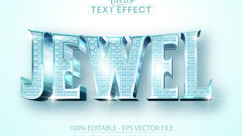 Jewel text effect, shiny diamond textured editable text style