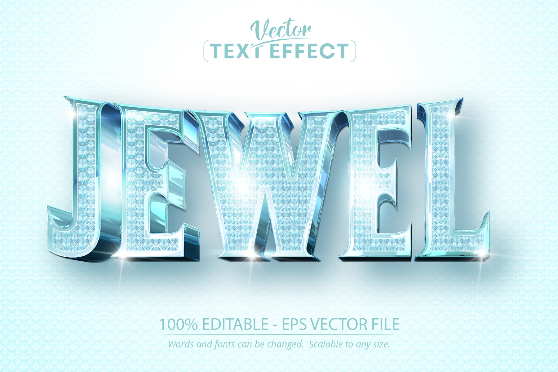 ArtStation Jewel text effect, shiny diamond textured editable text