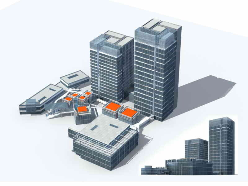 City commercial. Office building 3d model.