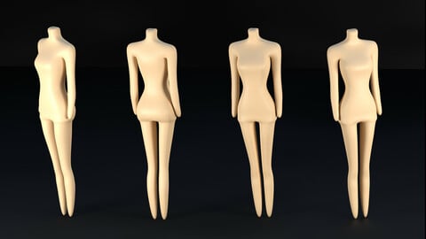 Low Poly Looking Mannequin - .blend, .fbx