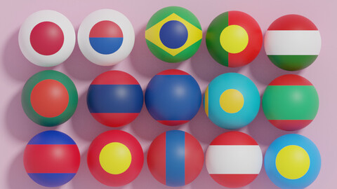 Flag of Ball Collection 6 3D model