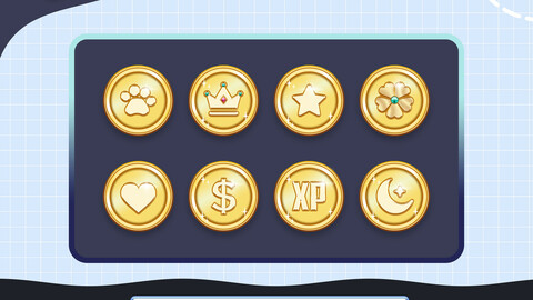 Channel Points Twitch Coins, Channel Points Icons Pack, Streaming, Twitch Layout, Kawaii Twitch Layout, Sub Emotes Twitch
