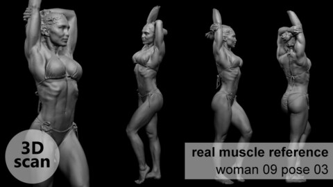 3D scan real muscleanatomy Woman09 pose 03