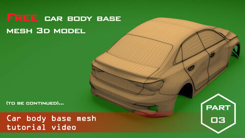 Car body base mesh-Audi A3 sedan