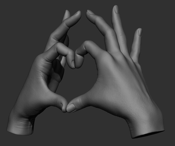 Artstation 17 Female Hand Poses 3d Model Ztlobjstlfbx Resources