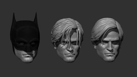 The batman/ Bruce Wayne headsculpts. READ NOTES FOR SCALING