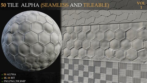 50 TILE ALPHA (SEAMLESS AND TILEABLE)-VOL 1