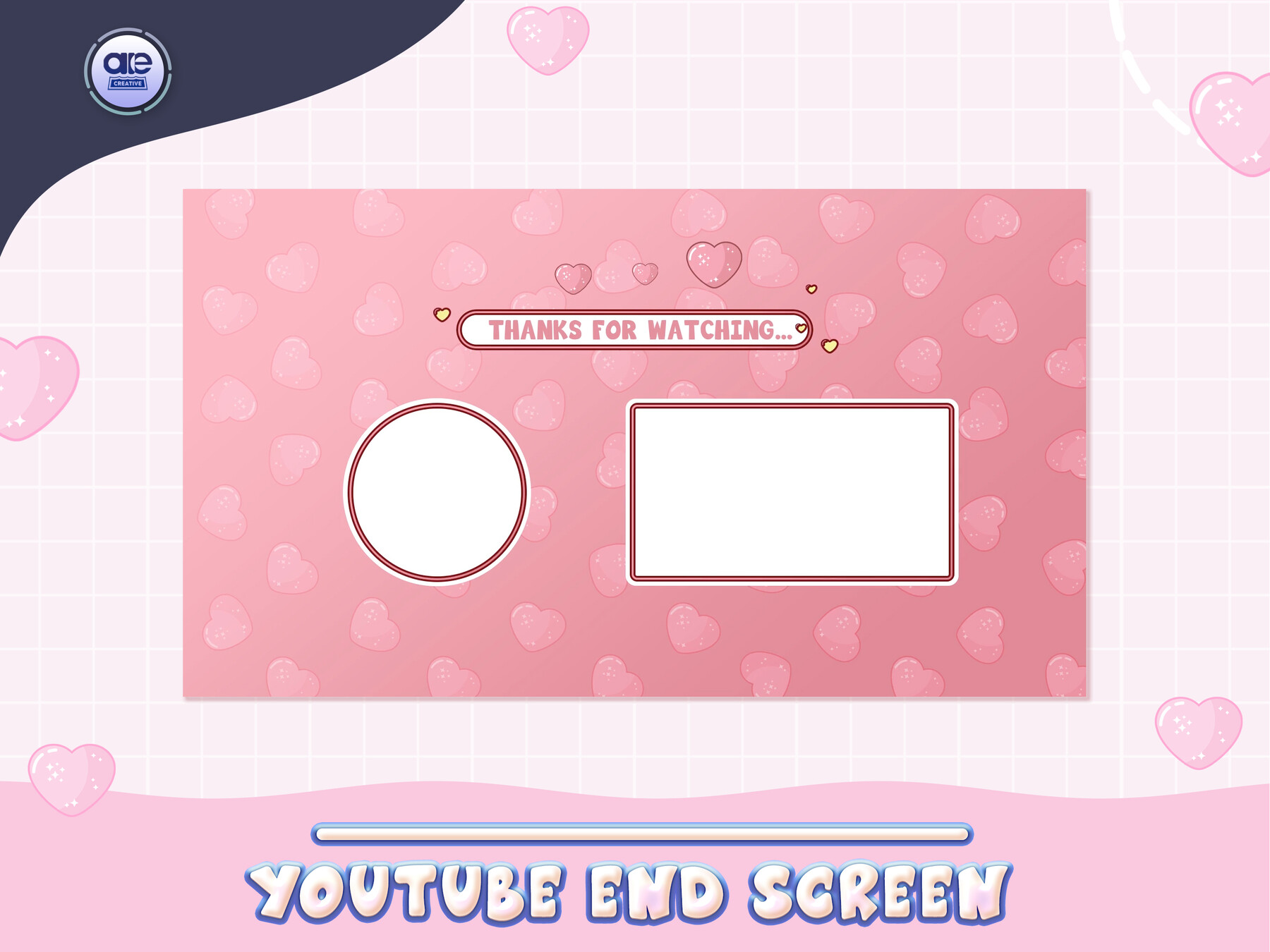 Cute Kawaii Overlay Screen - Pink