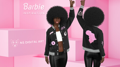 Barbie doll inspired Varsity Jacket
