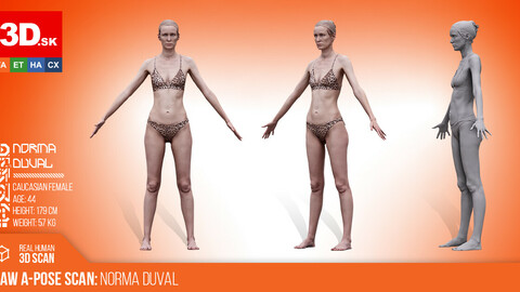 Raw A-pose Female Scan | Norma Duval
