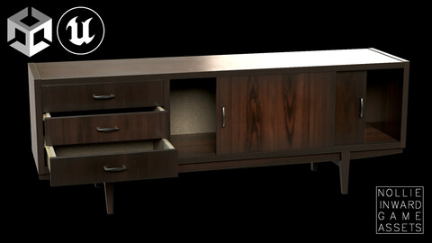 Soviet Chest of Drawers Long Dark